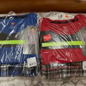 Hanes Flannel Pajamas 2 Sets Bundke Men Size Medium NIB